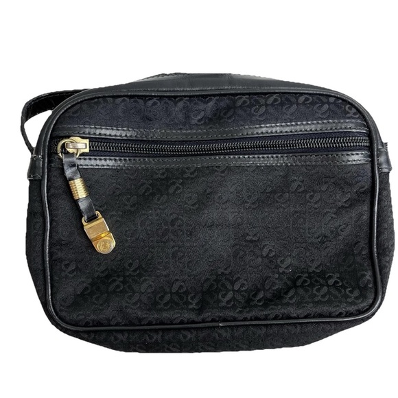 Vintage Loewe Handbag Canvas Leather Anagram Camera Bag Crossbody - Picture 1 of 16